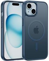 FNTCASE for iPhone 16 Plus Case: Magnetic Matte Textured Slim Lightweight Translucent Military Grade Drop Protection Cell Phone Cover - Rugged Durable Shockproof Protective Bumper - 6.7 inches/Blue