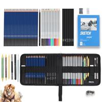 Aoriyar 41Pcs Drawing Set - H & B Sketching Colouring Pencils Kit with Sketch Book Charcoal Pencils Eraser Pencil Extender - Art Supplies Gift for Adults Kids Artists Beginners