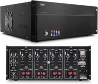 Pyle Amplifier - 8 Multi-Zone Stereo Amplifier Hifi, 19 Rack Mount, Powerful 8000 Watts Amp, w/Speaker Selector Volume Control, Hifi Amplifiers, w/LED Display, Av Receiver 4-Ch. Bridgeable Switches