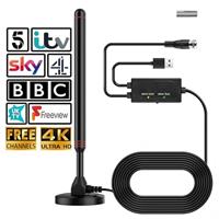 TV Antenna High Gain Digital, 4K TV Antenna with Magnetic Ba
