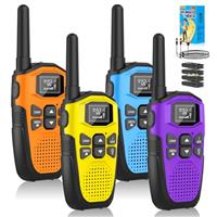 Walkie Talkie for Adults Kids Long Range,NXGKET Rechargeable Walky Talky Radio with Built-In Li-Ion Batteries,16 Channels Usb Type-C Charger Auto Squelch For Outdoor Game Camping Hiking