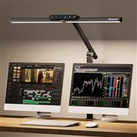Honeywell LED Desk Lamp with Clamp - HJ1 Sunturalux Eye-Caring Clip on Lights for Home Office, 1200LM Clamp Lamp 4 Color Modes Stepless Dimming Task Desk Light with Timer Function for Working