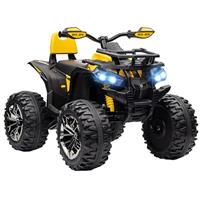 HOMCOM 12V Quad Bike, Battery Powered Ride on ATV with LED Lights, Music, Backrest, Forward, Backward, Electric Vehicle Toy Car for Kids