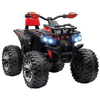 HOMCOM 12V Quad Bike, Battery Powered Ride on ATV with LED Lights, Music, Backrest, Forward, Backward, Electric Vehicle Toy Car for Kids