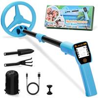 Smofrees USB Rechargeable Kids Metal Detector - Adjustable 24"-34" Portable With Funny LCD Display for Outdoor Exploration