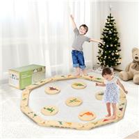 COSYLAND Wooden Balance Beam toddler - Montessori Toy, Toddler Balance Board with Stepping Stones, Indoor Kids Obstacle Course