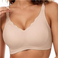 JN JANPRINT Seamless Bras for Women Wire Free Comfort Wireless Bra Push Up Soft Support V Neck Bralette Everyday Bras