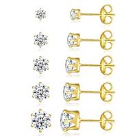 RANKEEF Sterling Silver Stud Earrings for Women Hypoallergenic Cartilage Earrings Ball Cubic Zirconia Stud Earrings 3/4/5/6/7MM