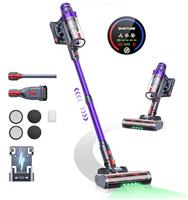 SMOTURE Cordless Vacuum Cleaner, 550W 45KPA Stick Vacuum with Touch Screen, Up to 60 Mins Runtime, Self-Standing Vacuum with Auto Mode, Lightweight Vacuums for Hardwood Floor Carpet Car Pet Hair