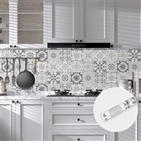 Abyssaly Tile Stickers Rolls for Bathroom, Kitchen Stick on Tiles, Peel and Stick Self Adhesive Wall Tiles Wallpaper for Backsplash, Worktop