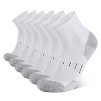 YOJOOM Mens Sports Quarter Ankle Socks Black Anti-Blister Cushioned Trainer Running Athletic Socks for Men 9-12 6-9