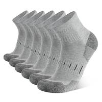 YOJOOM Mens Sports Quarter Ankle Socks Black Anti-Blister Cushioned Trainer Running Athletic Socks for Men 9-12 6-9