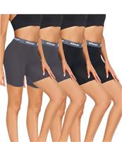 wirarpa Women's Modal Boxer Briefs Anti Chafing Shorts Ultra Soft Boyshorts for Under Dress 4 Pack
