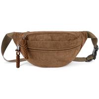 Aucuu Corduroy Waist Bag, Corduroy Bumbag, Women's Shoulder Bag, Belt Bag, Fashion Sports Chest Bag with Adjustable Shoulder Straps, Waist Bags for Daily Use, Outdoor Sports, Hiking, Travel, School