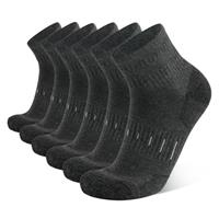 YOJOOM Mens Sports Quarter Ankle Socks Black Anti-Blister Cushioned Trainer Running Athletic Socks for Men 9-12 6-9