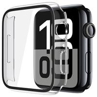 Piuellia 2 Pack Black Hard Case with Tempered Glass Screen Protector Compatible for Apple Watch Series 9 Series 8 Series 7 41mm, Ultra-Thin Shockproof Overall Protective Cover for iWatch