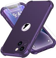 ORETECH for iPhone 12 Case, iPhone 12 Pro Case, with [2 x Tempered Glass Screen Protector] Heavy Duty Protection Silm Hard PC Silicone Rubber Bumper Cover