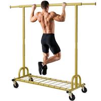 HOKEEPER Clothing Garment Rack with Shelves Capacity 450 lbs Clothing Racks on Wheels Rolling Clothes Rack for Hanging Clothes Heavy Duty Portable Collapsible Commercial Garment Rack Chrome