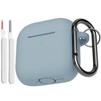 KOKOKA Case Cover Compatible for AirPods 4th Generation with Cleaner Kit, Soft Silicone Full Body Shock Absorbing Protective Case for Airpods 4 2024 with Cleaning Pen & Carabiner