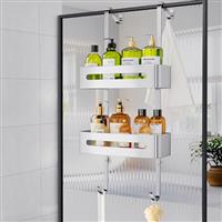 Ajex Shower Caddy Hanging,Over Door Shelf Storage with 2 Tier Rack Hanging, No Drilling Stainless Material Shower Shelf Bathroom Organizer,Storage Rack for Shampoo and Gel