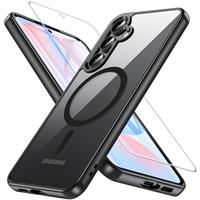 Hensinple Magnetic Case for Google Pixel 9 & 9 Pro with Tempered Glass Screen Protector, Fit for MagSafe, 360 Shockproof Clear Back Cover