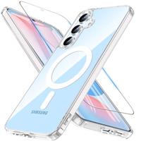 Hensinple Magnetic Case for Google Pixel 9 & 9 Pro with Tempered Glass Screen Protector, Fit for MagSafe, 360 Shockproof Clear Back Cover
