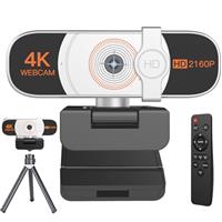 Nolansend 4K Webcam, Auto-zoom,with remote control,Privacy Cover, White Balance, Webcam with Microphone, Plug & Play, 4K Web Camera for PC/Laptop/Desktop, Video Calling,Conferencing