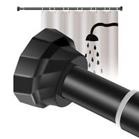 Spring Tension Shower Curtain Pole Adjustable 100-180cm, Anti-Rust Shower Pole & Spring Tension Shower Pole No Drill, Black Shower Curtain Rod for Bathroom