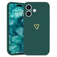 Wirvyuer for iPhone Case Cute Heart Pattern Soft Shockproof Protective Silicone Phone Case for Women Girls