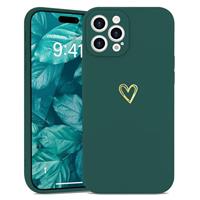 Wirvyuer for iPhone Case Cute Heart Pattern Soft Shockproof Protective Silicone Phone Case for Women Girls