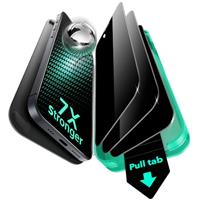 ESR 3 Pack 9H+ Glass for iPhone 15 Pro Screen Protector Privacy, [Military Grade Shatterproof & Longest Durable] Armorite Anti-spy Tempered Glass with UltraFit Tray