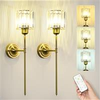 JACKYLED Rechargeable Wall Lights with Remote and Timer, 5400mAh Large Battery Operated, 3 Colour Temperatures 3000K/4500K/6000K, Dimmable Wireless Wall Lights