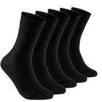 Josnown Thin Women Cotton Socks, Soft and Breathable, 5 Pairs Unisex Basic Gifts Crew Socks for Business Office and Casual, Size UK 4-7