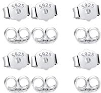 12 Pcs Silvery Earring Backs for Studs, Hypoallergenic Silve