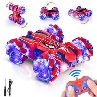 AISAMLIN Spider Remote Control Car, Rechargeable Double Sided 360 Rotation 4WD Boys Toy Car,2.4Ghz Off-Road Indoor Outdoor Remote Control Stunt Car for Boys Kids Age 3-12 Birthday