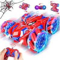 Spider Remote Control Cars - 2.4Ghz 360 Flips Double Sided Monster Truck for 4 5 6 7 8 Year Old Boys,4WD RC Stunt Car with Cool lights, Birthday Xmas Gifts Toys for Kids Age 4-6 5-7 8-12