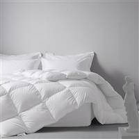 DOWNFOCUS 135X200cm Luxury Heavyweight Goose Feathers Down Comforter Duvet Insert 100% Organic Cotton Cover & Down Proof Fabric Machine Washable