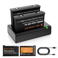 K&F Concept Battery and Charger Set for Insta360 X4, 2 Pack 2350mAh Replacement Battery with Dual Slot LED Charger Compatible with Insta360 X4 Action Camera