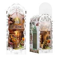 Book nook kits for adults Dollhouse kit Miniature Wooden Doll House, 3D puzzle with Furniture and LED Light