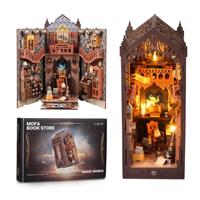 Book nook kits for adults Dollhouse kit Miniature Wooden Doll House, 3D puzzle with Furniture and LED Light