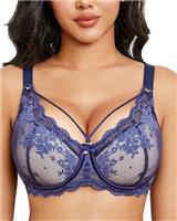 Svmer Women Sexy Lace Bras Plus Size Push Up Ladies Full Cup Comfort Bra