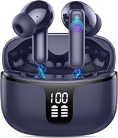 Wireless Earbuds, Headphones Wireless Bluetooth 5.3 with 4 ENC Noise Cancelling Mic, 14.2mm Drivers LED Display, Deep Bass Stereo in Ear Earbuds,40Hrs Bluetooth Earphones/IP7 Waterproof Ear Buds Gold