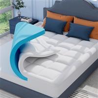 ELEMUSE Mattress Topper - Cooling Mattress Topper with Washable Pillow Top Mattress