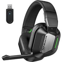 Skapendy Wireless Gaming Headset for PC, PS5, PS4-2.4GHz Lossless Audio USB & Bluetooth Gaming Headphones, Low Latency Headphones with Mic, 50Hrs Battery Life - For Mac, Tablets, Switch, Mobile