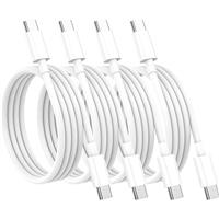 LCOGPDOY USB C to USB C Cable 60W 2M 4Pack Type C Charger Cable Fast Charge for Apple USBC Charging Lead for iPhone 15/15 Pro/15 Plus/15 Pro Max for MacBook Pro/Air 2020 for iPad Air 5/Pro 2021