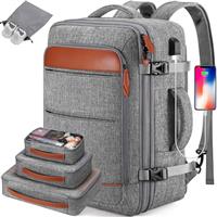 Bagsure Travel Backpack for Men with 4 Packing Cubes, 40L Large Expandable Carry-On Luggage for Men and Women, 17.3 Inch Laptop Backpack