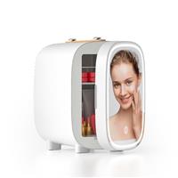 LIGIANT Skincare Fridge, With 3-Level Dimmable LED Light Mirror, Low Noise Mini Fridge, 4L Large Capacity, Cooler & Warmer, Portable Design for Multiple Uses - Bedroom, Office, and Travel
