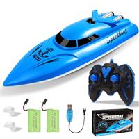 Habuddy RC Boat, 2.4 GHz High Speed Mini Boats, Remote Control Boats for Pools & Lakes, Radio Controlled Watercraft for Kids, 30+ Mins, 2 Batteries
