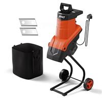 AIVOLT 2500W Garden Shredder, Electric Wood Chipper, Crush up to 45mm, 3600rpm Speed, 10m Power Cable, Reversible Steel Blades with Detachable 50L Collection Bag for Garden Debris, Leaves and Branches