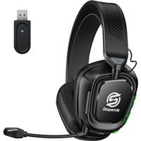 Skapendy Wireless Gaming Headset for PC, PS5, PS4-2.4GHz Lossless Audio USB & Bluetooth Gaming Headphones, Low Latency Headphones with Mic, 50Hrs Battery Life - For Mac, Tablets, Switch, Mobile